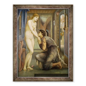 Tablou inramat - Edward Coley Burne-Jones - Pygmalion si Imaginea - Soul Attains, 70 x 90 cm