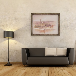 Tablou inramat - Edward Lear - Moscheea Agra, Cairo, 70 x 90 cm - Img 2