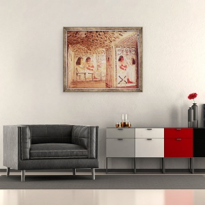 Tablou inramat - Egyptian 18th Dynasty - Interiorul mormantului lui Sennefer, 50 x 60 cm - Img 2