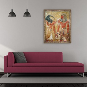 Tablou inramat - Egyptian 19th Dynasty - Dumnezeu Thoth cu Seti I 1394-1279 i.Hr. in mormantul lui Seti I, 50 x 60 cm - Img 2