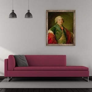 Tablou inramat - Elisabeth Louise Vigee-Lebrun - Portretul Printului Alexander Borisovici Kurakin 1752-1818, 50 x 60 cm - Img 2