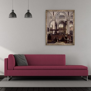 Tablou inramat - Emanuel de Witte - Interiorul lui Oude Kerk, Amsterdam, 50 x 60 cm - Img 2