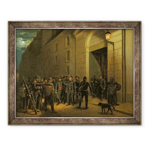 Tablou inramat - Emmanuel Masse - Arestarea generalilor Lecomte si Clement Thomas in timpul comunei din Paris, 60 x 80 cm