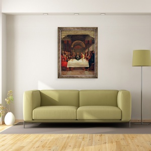 Tablou inramat - Ercole de Roberti - Institutia Euharistiei, 70 x 90 cm - Img 2
