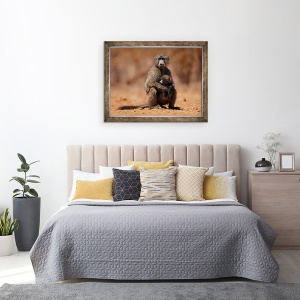 Tablou inramat - Eric Meyer - Mama si copilul babuin, 60 x 80 cm - Img 3