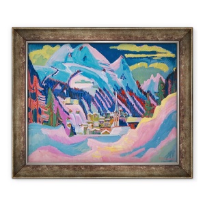 Tablou inramat - Ernst Ludwig Kirchner - Davos in timpul iernii, 70 x 85 cm