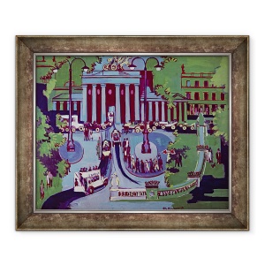 Tablou inramat - Ernst Ludwig Kirchner - Poarta Brandenburg, Berlin, 50 x 60 cm