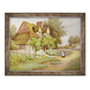 Tablou inramat - Ethel Hughes - in afara cabanei, 70 x 90 cm