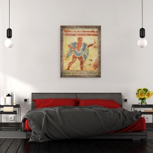 Tablou inramat - Etruscan - Dansator cu o tunica verde, de la Mormantul lui Giustiniani, 60 x 80 cm - Img 3