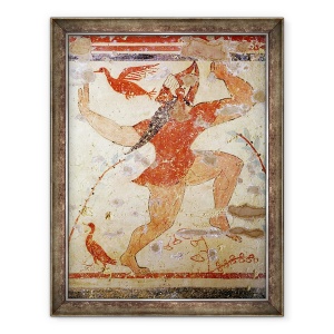 Tablou inramat - Etruscan - Dansul lui Phersu, din Mormantul Augurilor, 60 x 80 cm