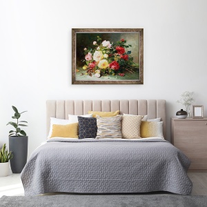 Tablou inramat - Eugene Henri Cauchois - Buchet de Trandafiri, 60 x 80 cm - Img 3