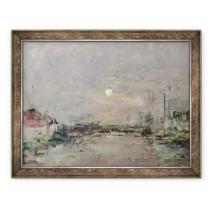 Tablou inramat - Eugene Louis Boudin - Amurgul pe docul comercial de la Le Havre, 70 x 90 cm
