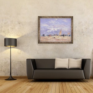 Tablou inramat - Eugene Louis Boudin - Jetty la Deauville, 70 x 90 cm - Img 2