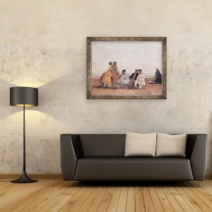 Tablou inramat - Eugene Louis Boudin - Pe plaja de la Trouville, 60 x 80 cm - Img 2