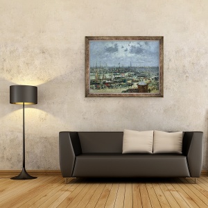 Tablou inramat - Eugene Louis Boudin - Portul Bordeaux, 70 x 90 cm - Img 2