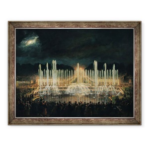 Tablou inramat - Eugene-Louis Lami - Fantana iluminata in Bassin de Neptun in onoarea Printului Francisco de Assisi de Bourbon 1822-1902 21 august 1864, 60 x 80 cm