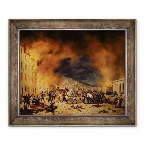 Tablou inramat - Faustino Joli - Batalia de la 31 martie in apararea Porta Torrelunga in Brescia, 70 x 85 cm