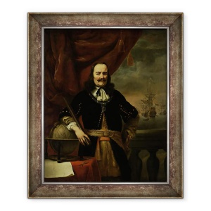 Tablou inramat - Ferdinand Bol - Michiel de Ruyter in calitate de locotenent-amiral, 50 x 60 cm