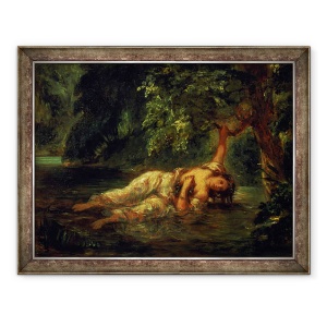 Tablou inramat - Ferdinand Victor Eugene Delacroix - Moartea lui Ophelia, 60 x 80 cm