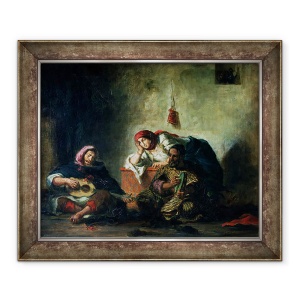 Tablou inramat - Ferdinand Victor Eugene Delacroix - Muzicieni evrei in Mogador, 50 x 60 cm