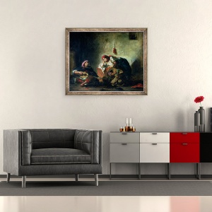 Tablou inramat - Ferdinand Victor Eugene Delacroix - Muzicieni evrei in Mogador, 50 x 60 cm - Img 2