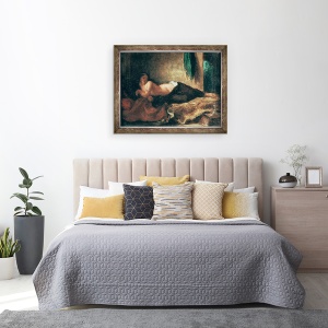 Tablou inramat - Ferdinand Victor Eugene Delacroix - Odalisque, 60 x 80 cm - Img 3