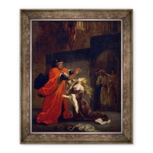 Tablou inramat - Ferdinand Victor Eugene Delacroix - Othello, Actul I, Scena 3 - Desdemona la picioarele tatalui ei, 50 x 60 cm