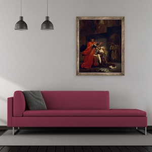Tablou inramat - Ferdinand Victor Eugene Delacroix - Othello, Actul I, Scena 3 - Desdemona la picioarele tatalui ei, 50 x 60 cm - Img 2