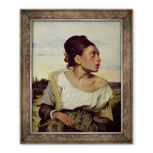 Tablou inramat - Ferdinand Victor Eugene Delacroix - Tanar orfan in cimitir, 70 x 85 cm