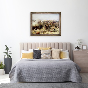 Tablou inramat - Fernand Cormon - Batalia de la Esling, 60 x 80 cm - Img 3