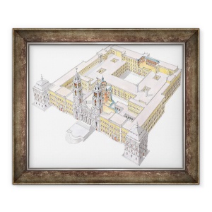 Tablou inramat - Fernando Aznar Cenamor - Palatul National Mafra. Lisboa, 70 x 85 cm