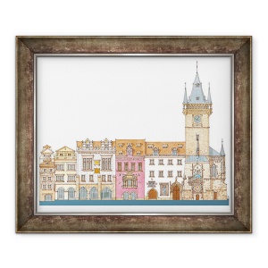 Tablou inramat - Fernando Aznar Cenamor - Vechea Primarie. Praga, 70 x 85 cm