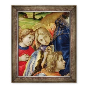 Tablou inramat - Filippino Lippi - Viziunea Sfantului Bernard, detaliu al celor trei ingeri, 70 x 85 cm