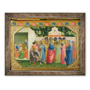 Tablou inramat - Fra Angelico - Nasterea si casatoria Fecioarei, din predella altarpiei Buna Vestire, 60 x 80 cm