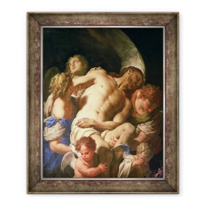 Tablou inramat - Francesco Trevisani - Trupul lui Hristos sprijinit de ingeri, 70 x 85 cm