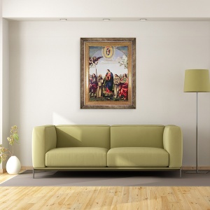 Tablou inramat - Francia - Buna Vestire si Sfinti, 70 x 90 cm - Img 2