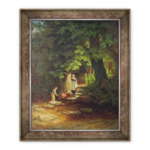 Tablou inramat - Francis Danby - Copii langa un parau, 70 x 85 cm
