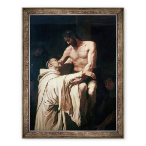 Tablou inramat - Francisco Ribalta - Hristos imbratisand Sfantul Bernard, 60 x 80 cm