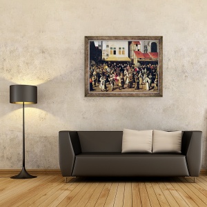 Tablou inramat - Francois Bunel - Procesiunea Ligii Sfante in 1590, 70 x 90 cm - Img 2