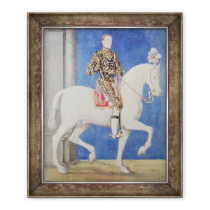 Tablou inramat - Francois Clouet - Portret ecvestru presupus a fi Dauphin Henri II 1519-59 c.1543, 50 x 60 cm