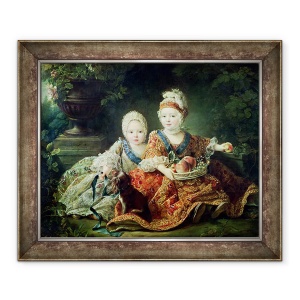Tablou inramat - Francois-Hubert Drouais - Louis de France 1754-93 duce de Berry si Louis de France 1755-1824 conte de Provence, viitorii regi Ludovic al XVI-lea si Ludovic al XVIII-lea, 50 x 60 cm