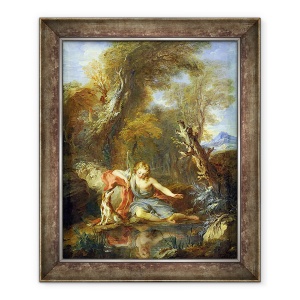 Tablou inramat - Francois Lemoyne - Narcis, 50 x 60 cm
