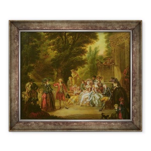 Tablou inramat - Francois Louis Joseph Watteau - Minuetul sub stejar, 50 x 60 cm