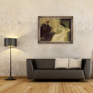 Tablou inramat - Frank Dicksee - Marturisirea, 70 x 90 cm - Img 2