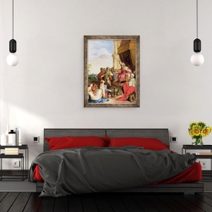 Tablou inramat - Frans Francken the Elder - Solomon si regina din Seba, 60 x 80 cm - Img 3