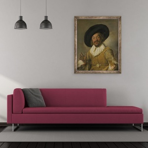 Tablou inramat - Frans Hals - Bautorul vesel, 70 x 85 cm - Img 2