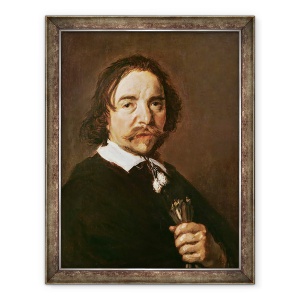 Tablou inramat - Frans Hals - Portretul unui barbat Cu O Manusa si Par Negru, 60 x 80 cm