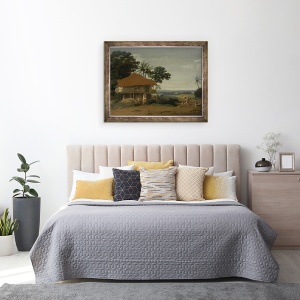 Tablou inramat - Frans Jansz Post - Peisaj brazilian cu casa unui lucrator, 60 x 80 cm - Img 3
