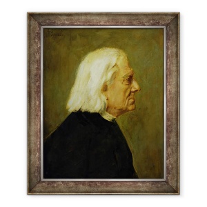 Tablou inramat - Franz Seraph von Lenbach - Compozitorul Franz Liszt 1811-86, 50 x 60 cm