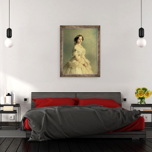 Tablou inramat - Franz Xaver Winterhalter - Portret De Printesa De Baden, 60 x 80 cm - Img 3